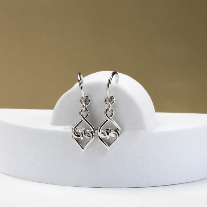 Sterling Silver 18K Solid Gold Hoop Dangle Earrings