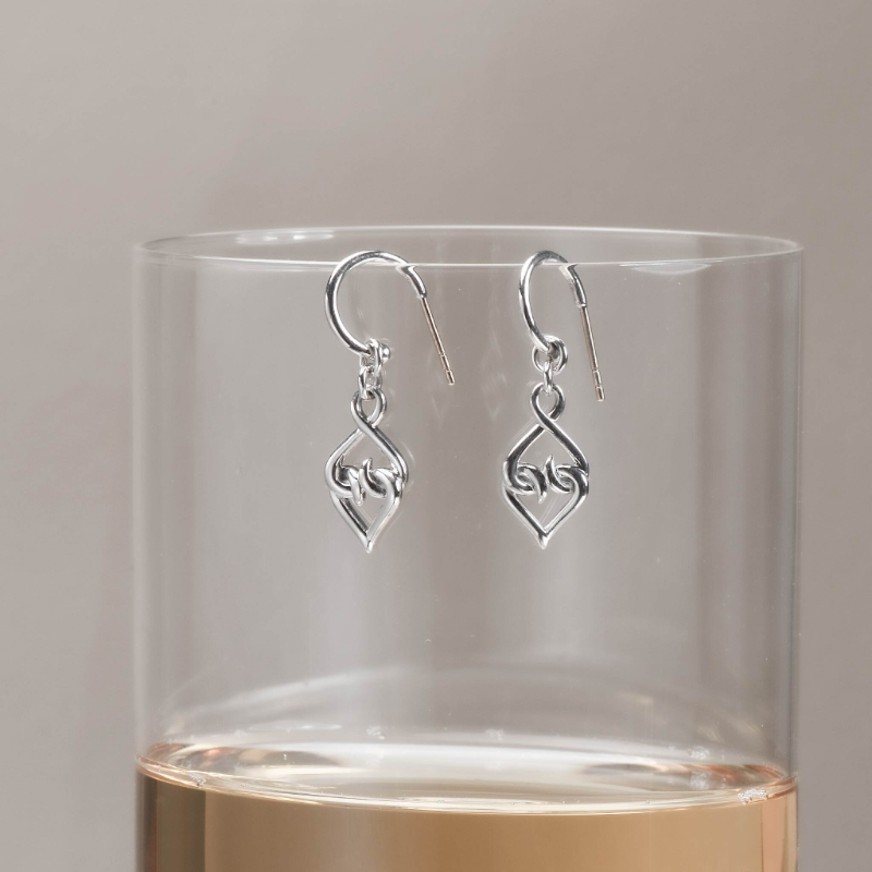 Sterling Silver 18K Solid Gold Hoop Dangle Earrings