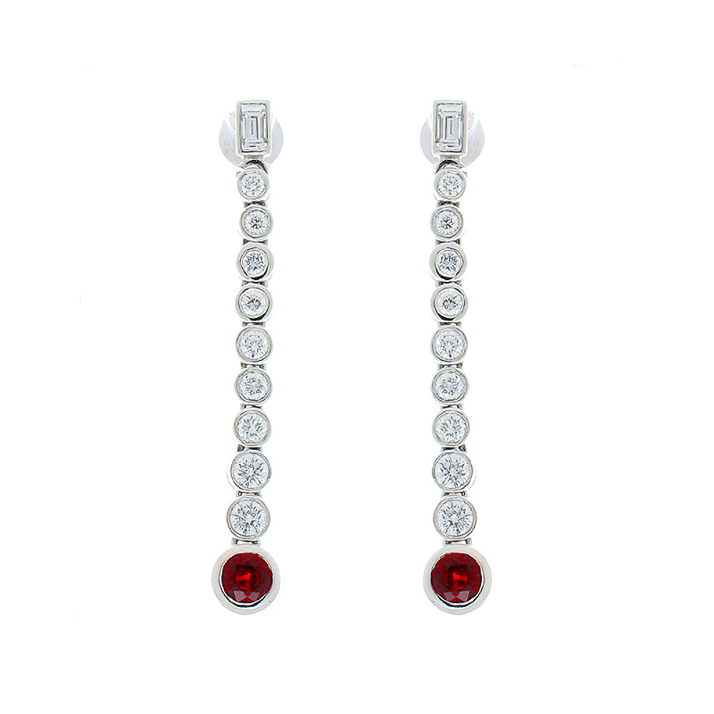 14K White Gold Sapphire Gemstone Earrings