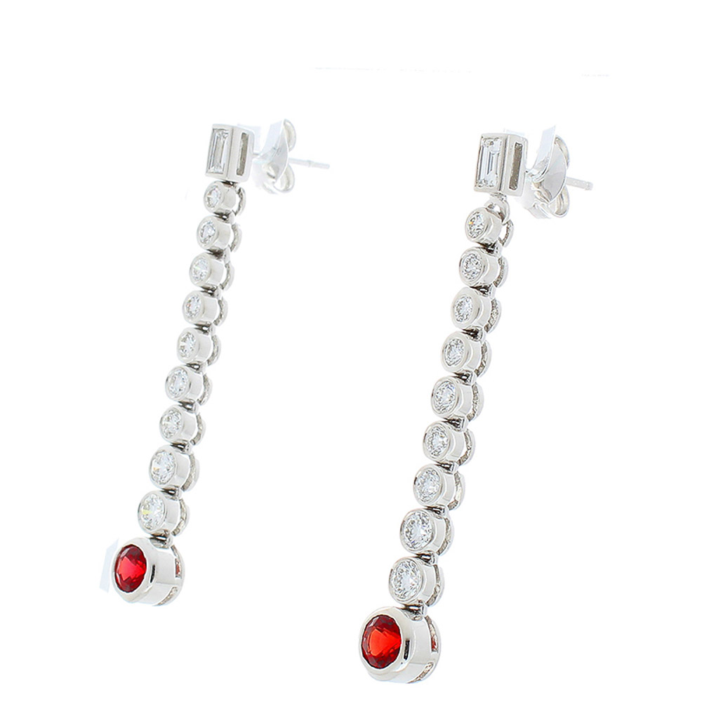 14K White Gold Sapphire Gemstone Earrings