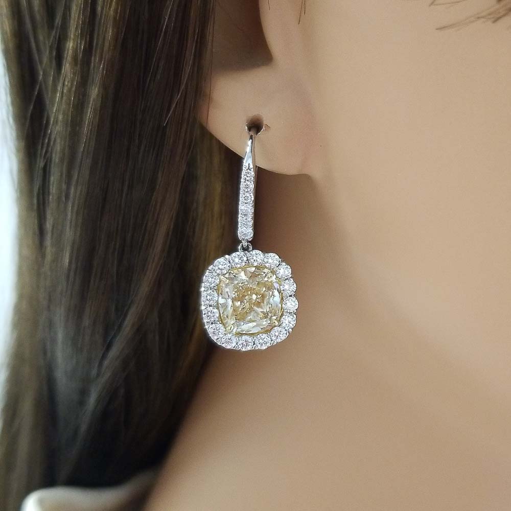 Platinum Diamond Gemstone Earrings