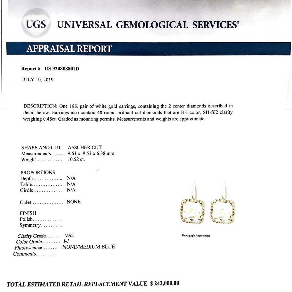 18K White Gold Diamond Gemstone Earrings