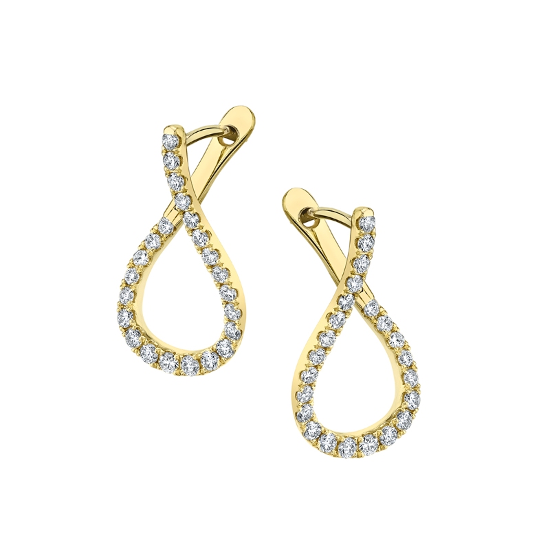 Unique Diamond Hoop Earrings - 0.5 Carats