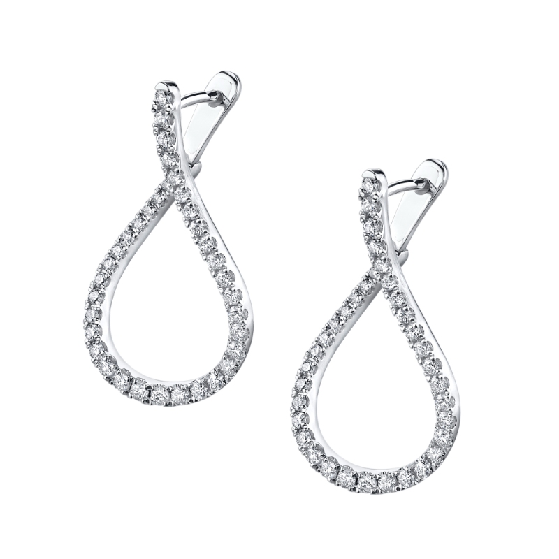 Unique Diamond Hoop Earrings - 1.00 Carat