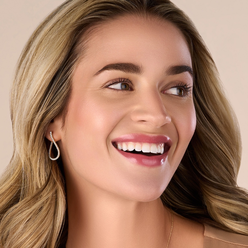 Unique Diamond Hoop Earrings - 1.00 Carat