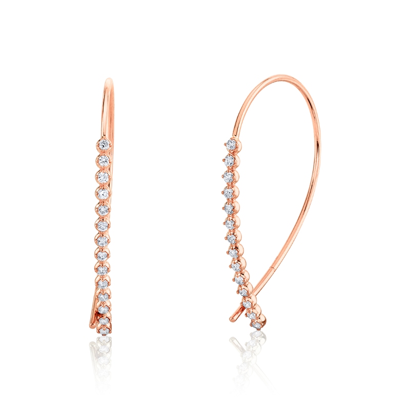 Round Diamond Threader Earrings