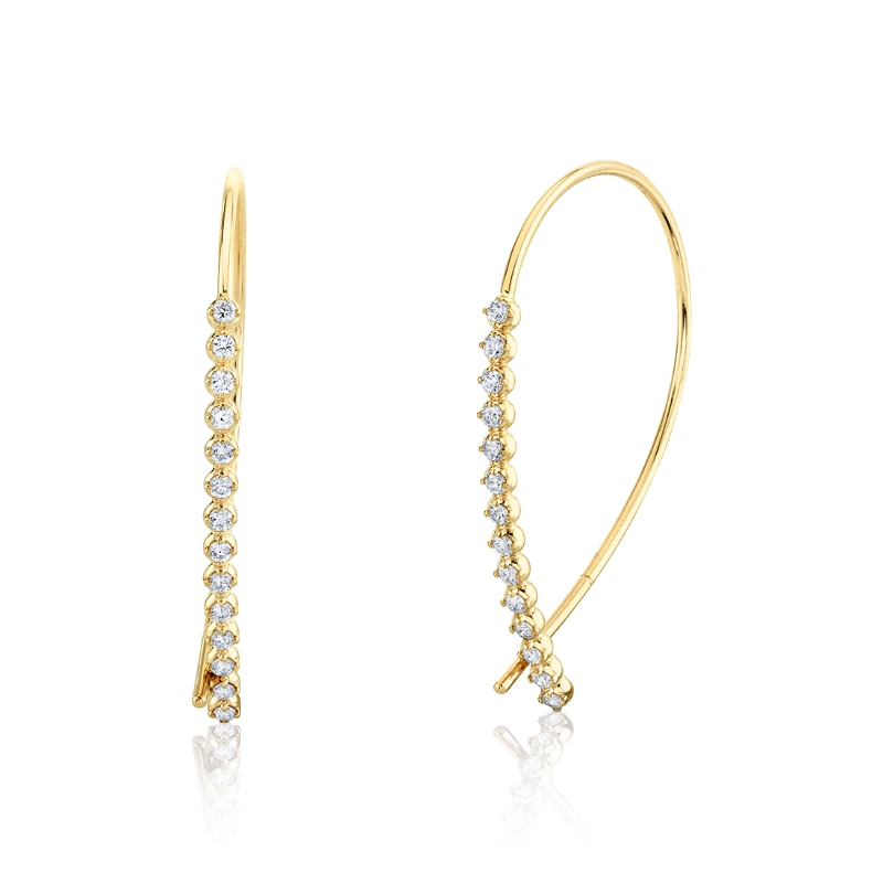 Round Diamond Threader Earrings