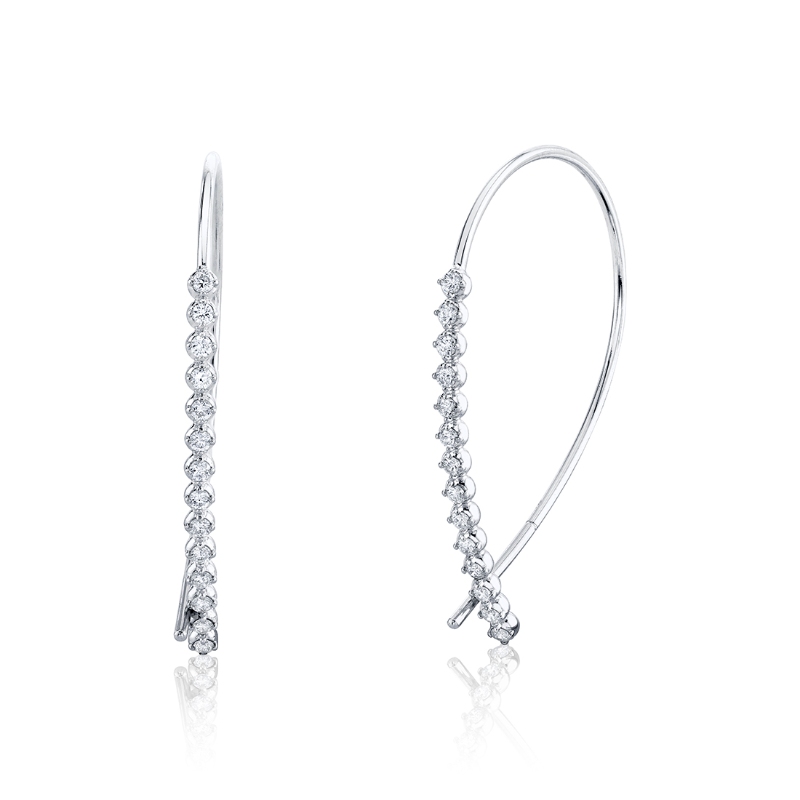Round Diamond Threader Earrings