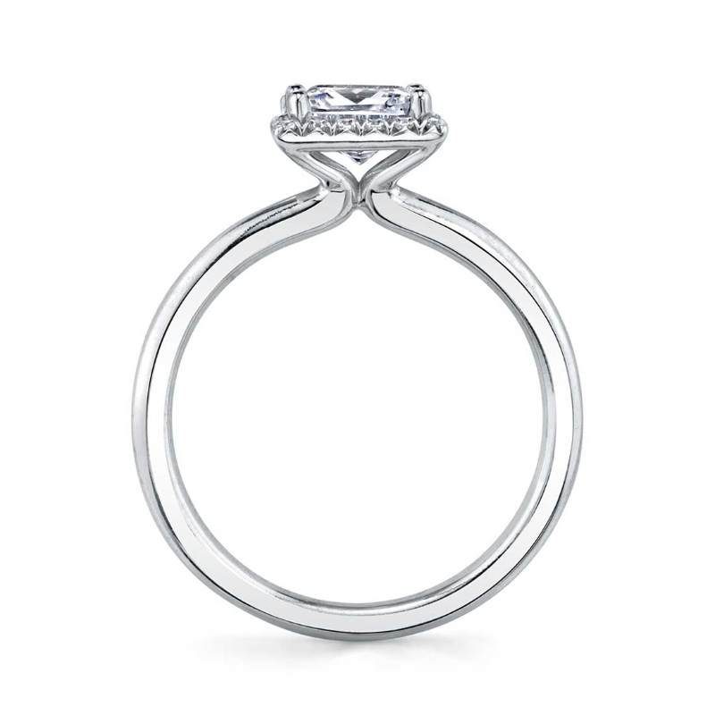 Cushion Cut Solitaire Halo Engagement Ring - Elsie