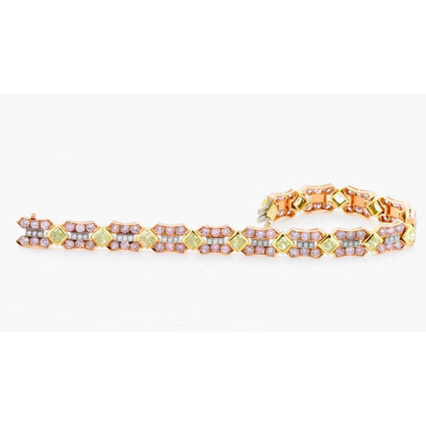 Art Deco Style Bracelet Made In 18K Pink Gold.-