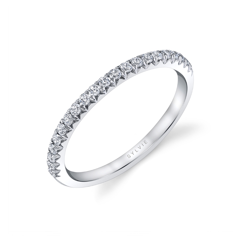 Round Cut Fishtail Wedding Band - Vanna