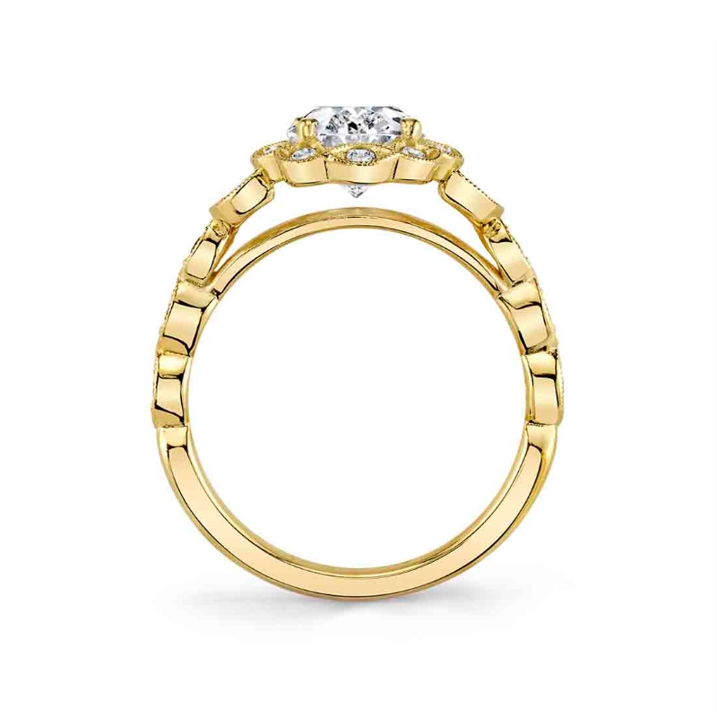 Marquise Cut Flower Engagement Ring - Jori