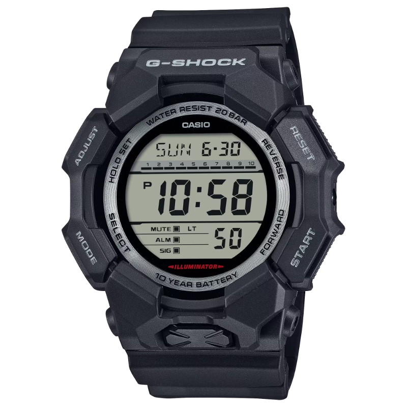 CASIO G-SHOCK DIGITAL BLACK RESIN WATCH WITH 10-YEAR BATTERY