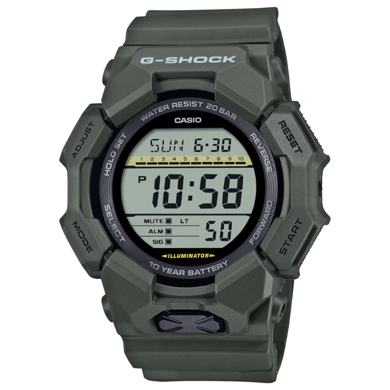 CASIO G-SHOCK DIGITAL GRAY RESIN WATCH WITH 10-YEAR BATTERY