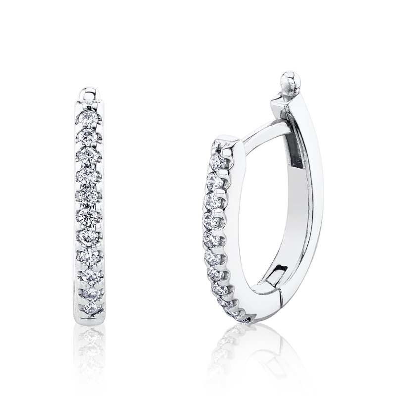 U-Shaped Diamond Hoops