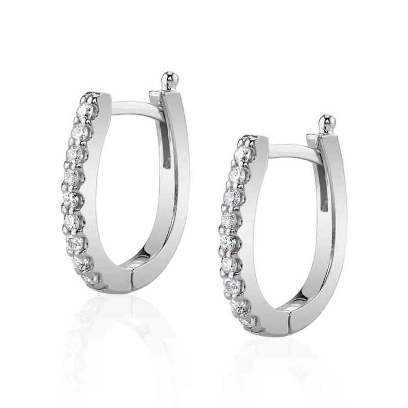 U-Shaped Diamond Hoops