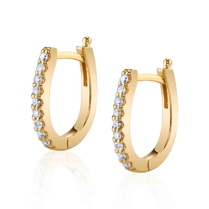 U-Shaped Diamond Hoops