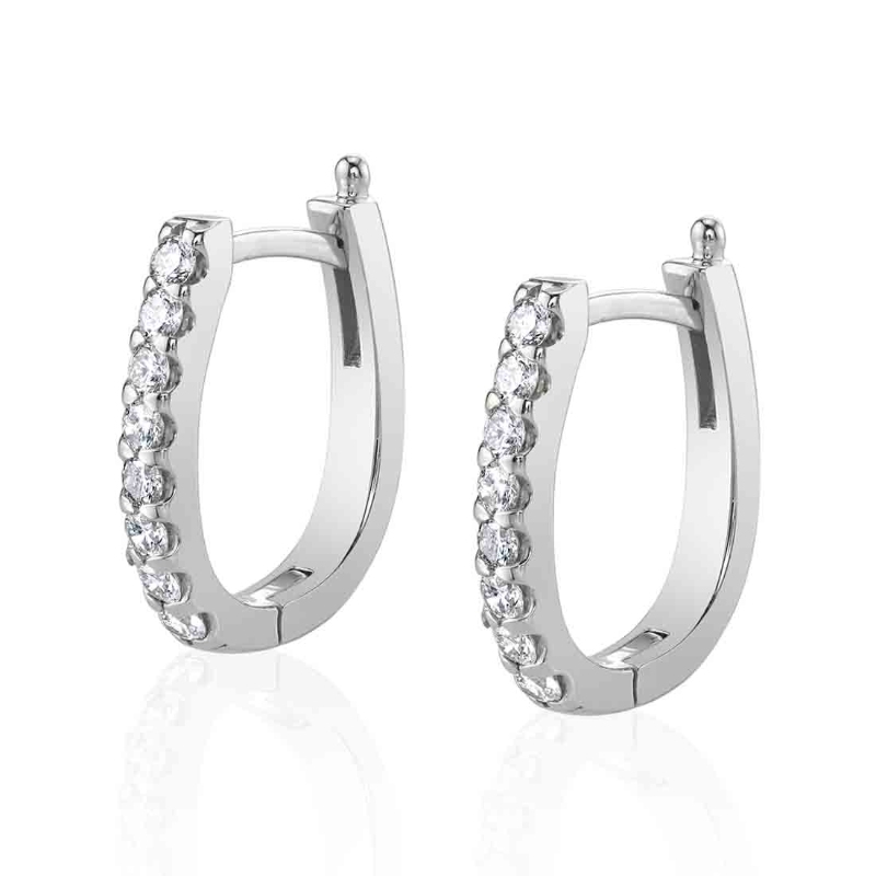 U-Shaped Diamond Hoops