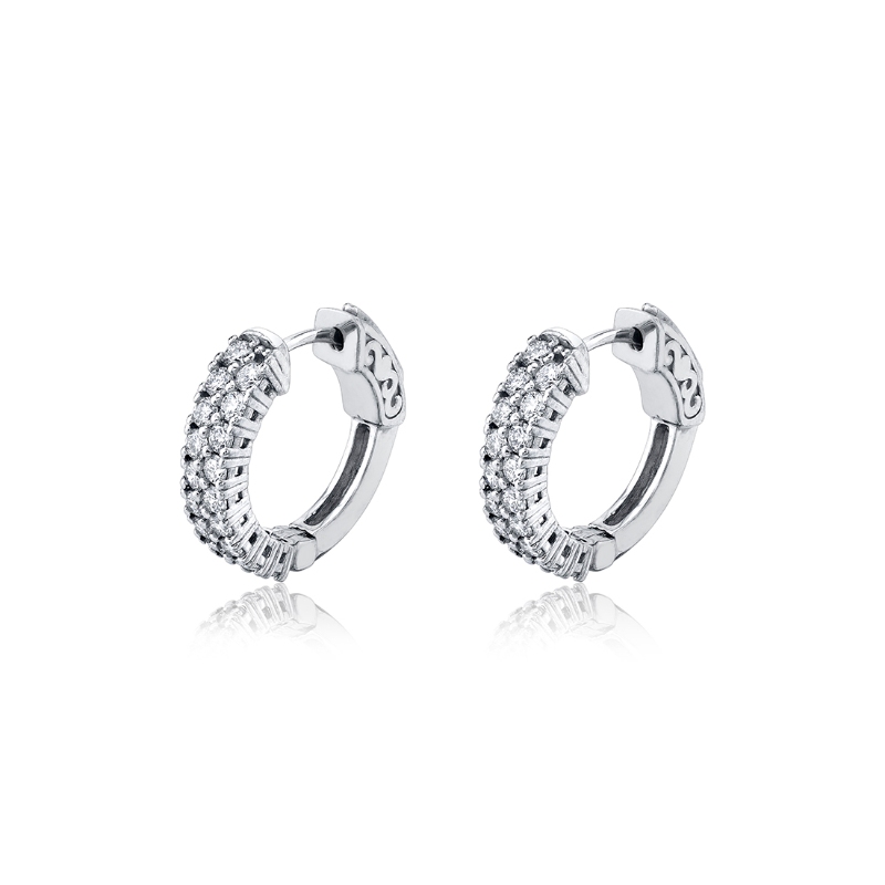 Double Row Diamond Huggies