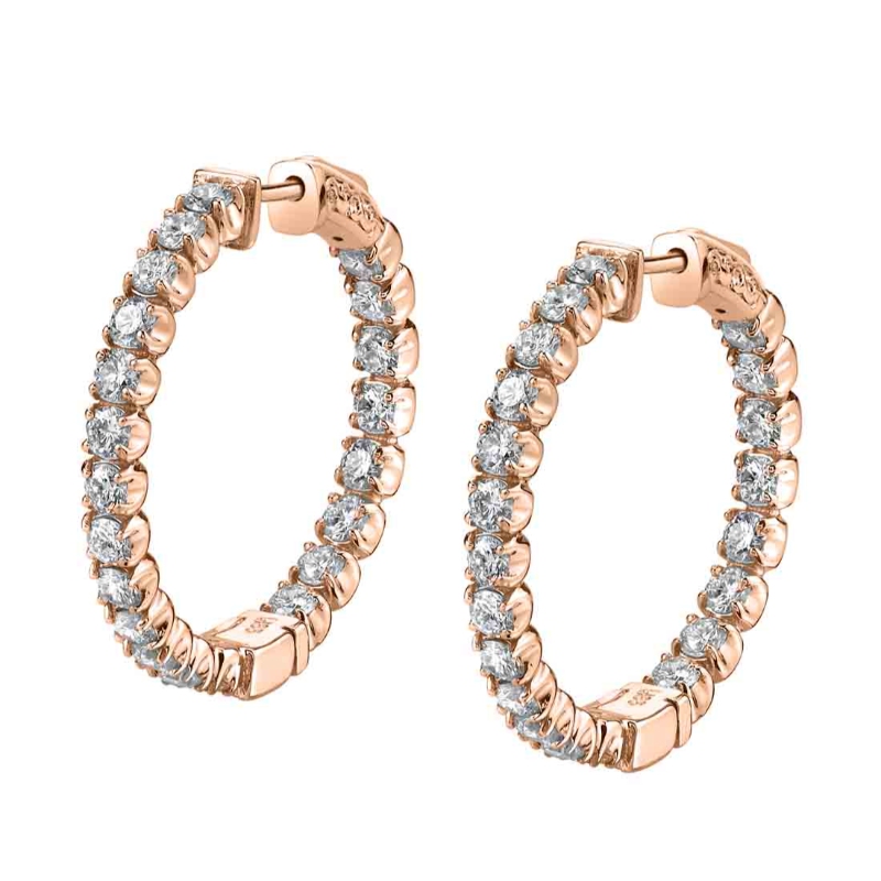 Diamond Hoop Earrings - 22MM - 1.70 Carats