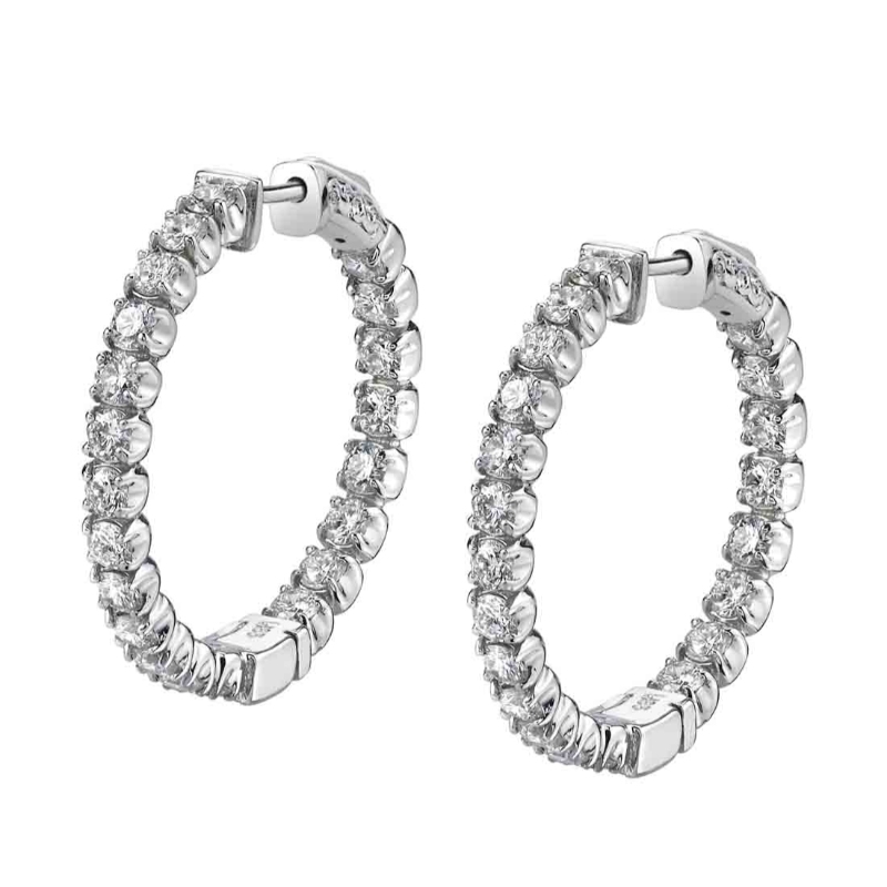 Diamond Hoop Earrings - 22MM - 1.70 Carats