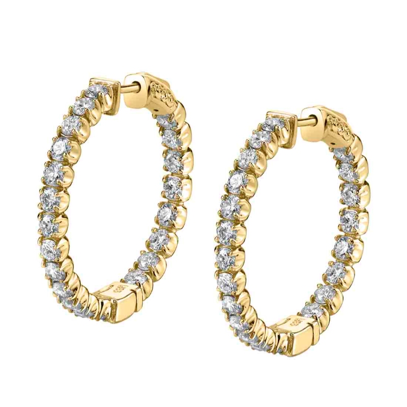 Diamond Hoop Earrings - 25MM - 2.20 Carats