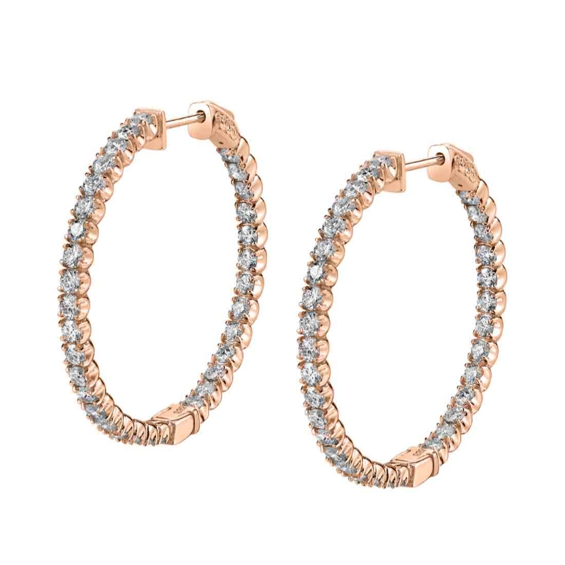 Diamond Hoop Earrings - 35MM - 3.60 Carats