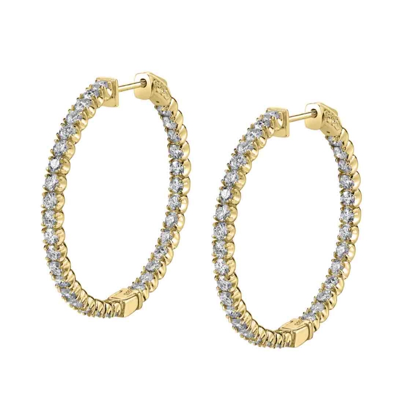 Diamond Hoop Earrings - 35MM - 3.60 Carats