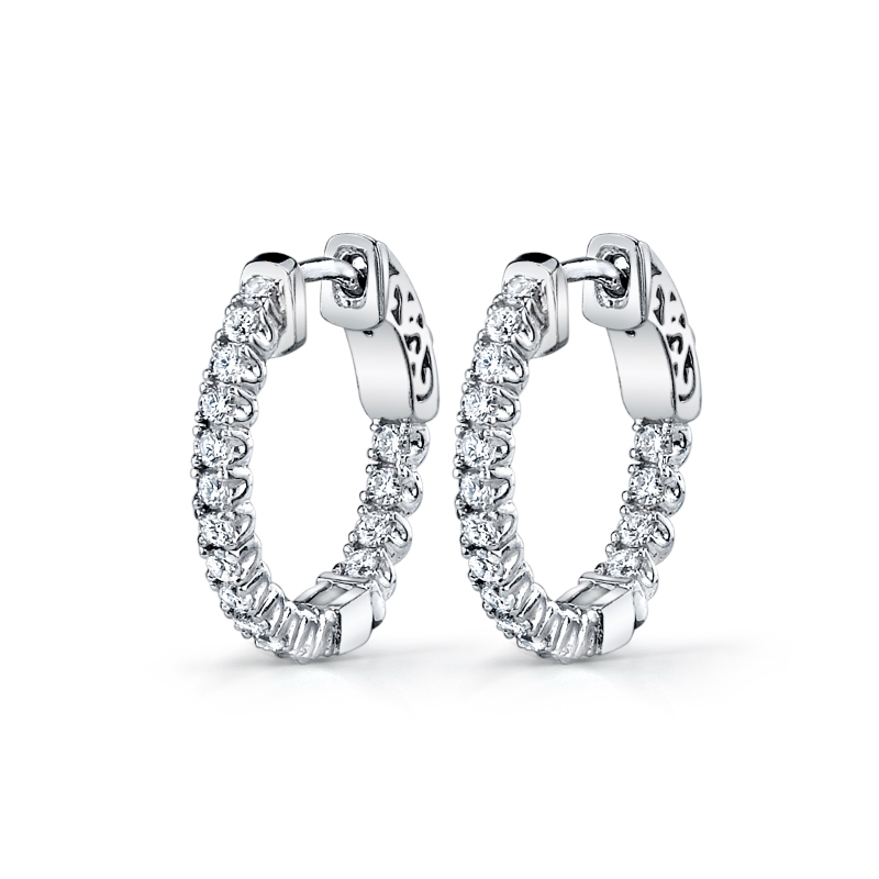 Diamond Hoop Earrings - 19MM