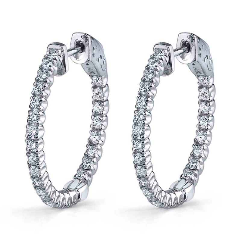 Diamond Hoop Earrings 24MM