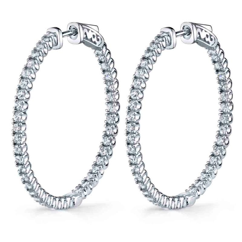 Diamond Hoop Earrings 35MM