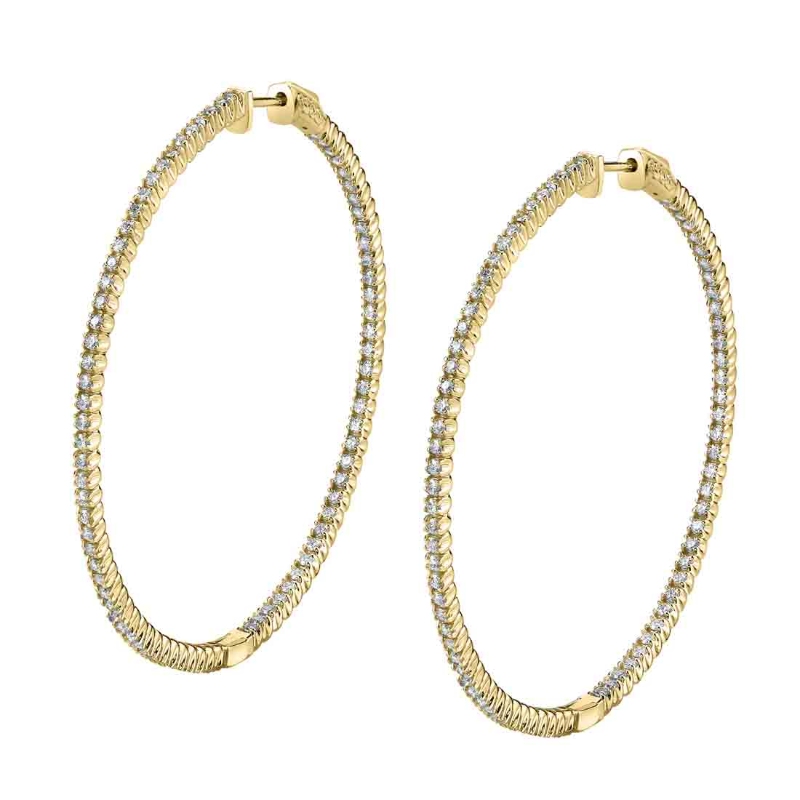 Thin Diamond Hoop Earrings