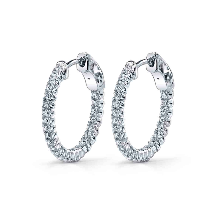 Diamond Hoop Earrings 19MM