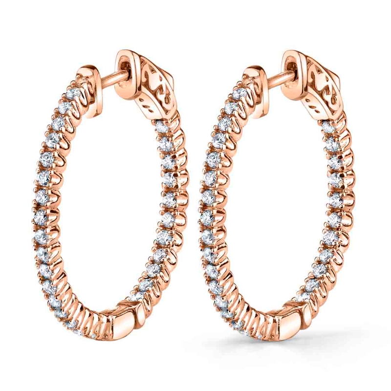 Diamond Hoop Earrings 27MM