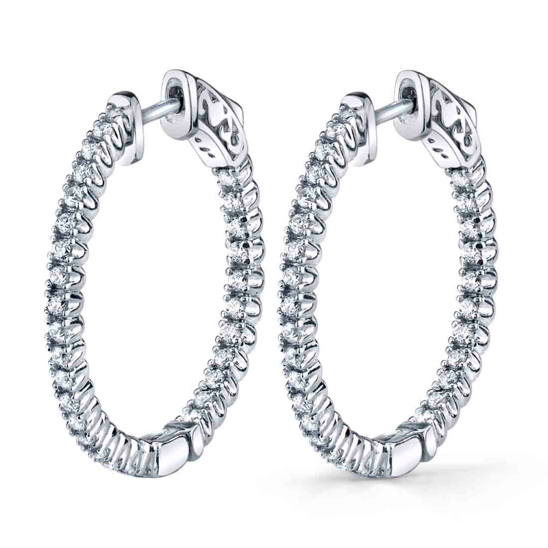 Diamond Hoop Earrings 27MM