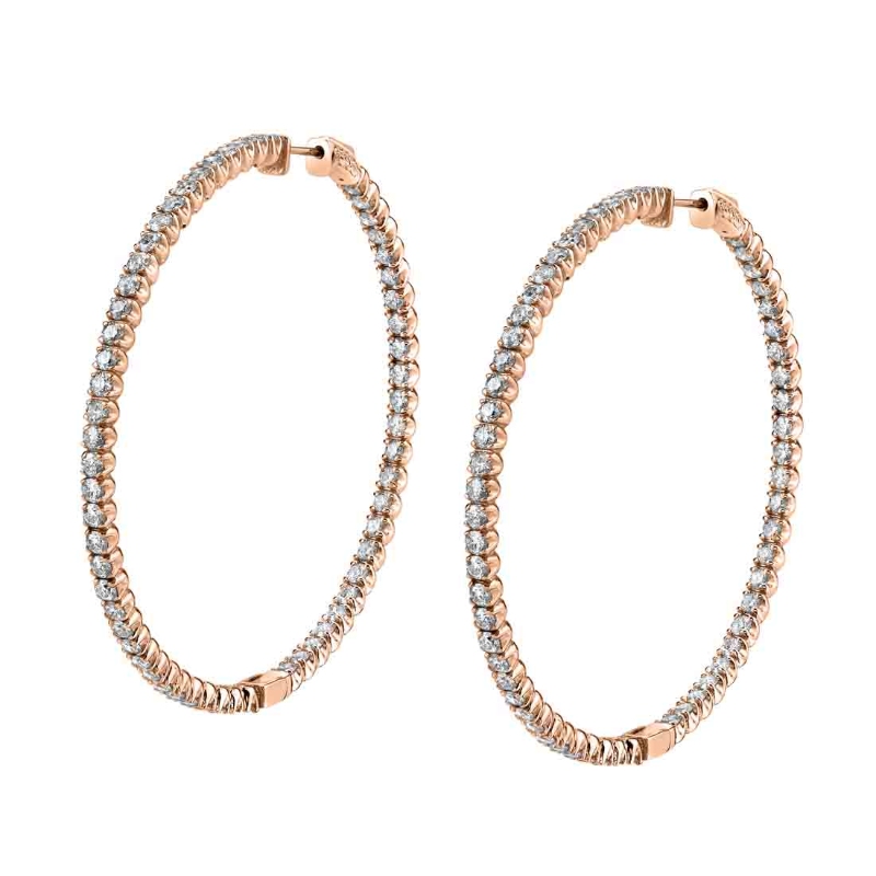 Thin Diamond Hoop Earrings - 50MM