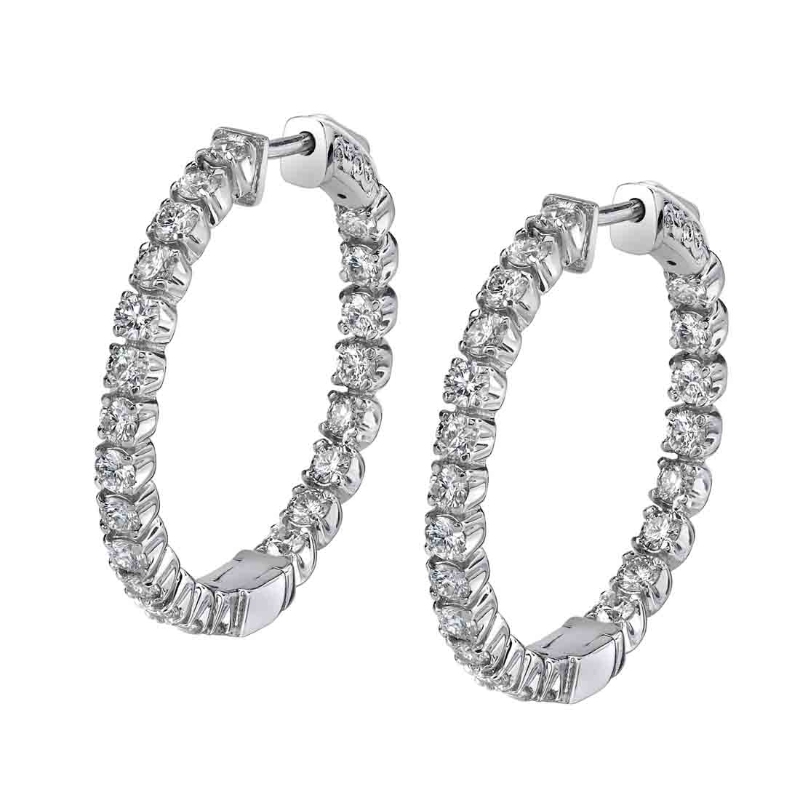 Diamond Hoop Earrings - 27MM
