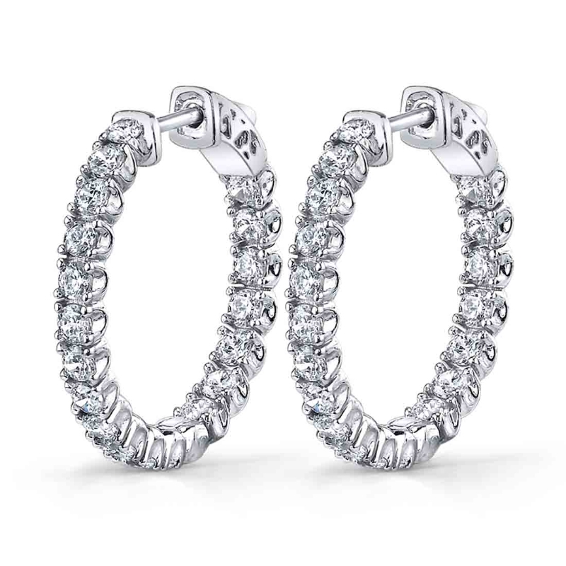Thick Diamond Huggie Earrings - 25MM