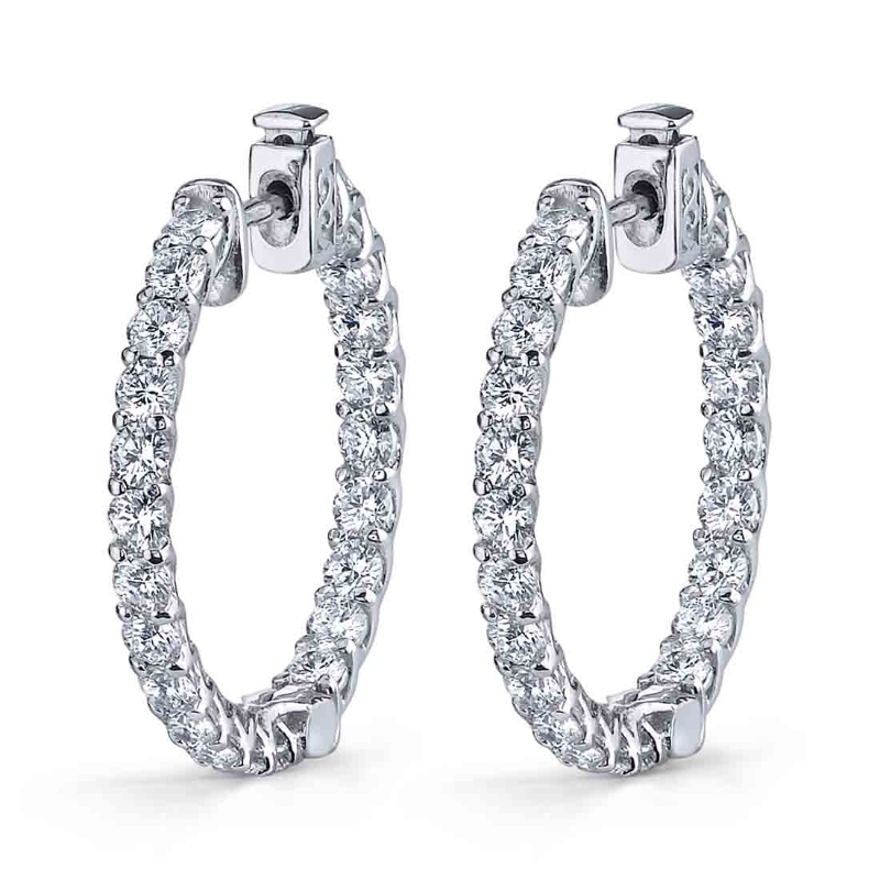 Thick Diamond Hoop Earrings - 25MM