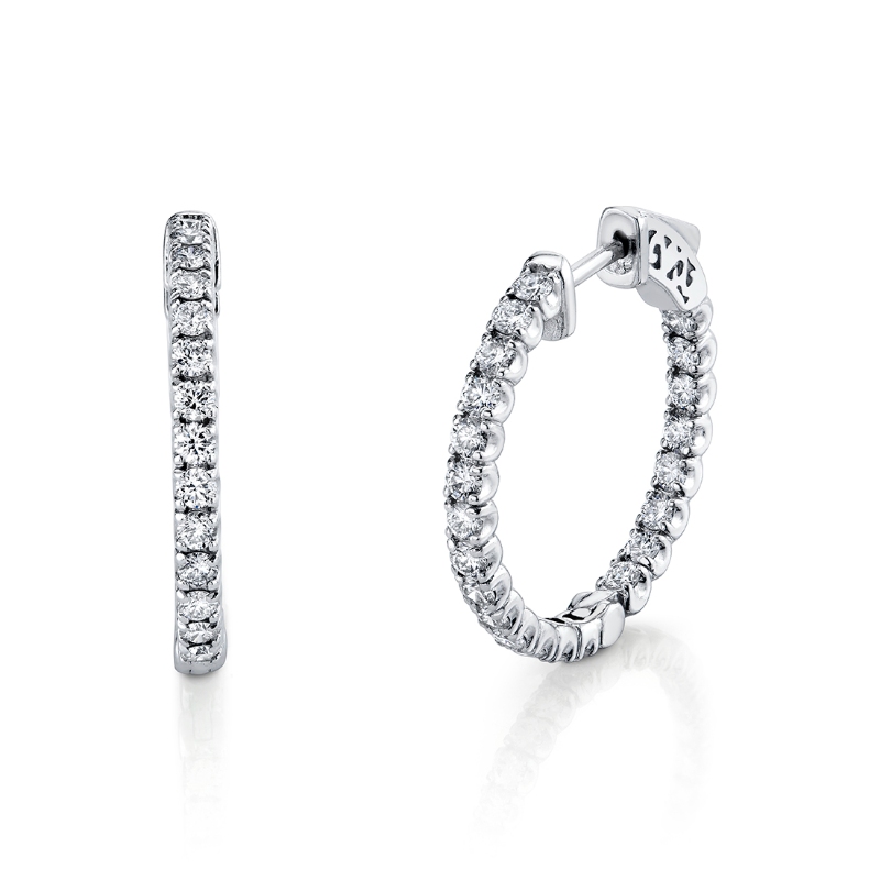 24MM Diamond Hoop Earrings