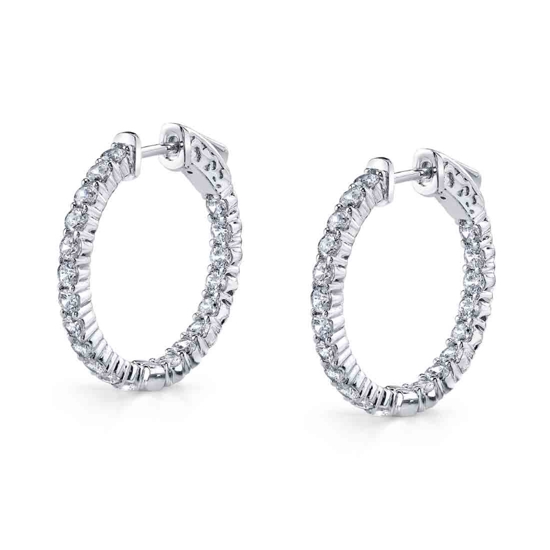 Classic Diamond Hoop Earrings - 24MM - 2 CT