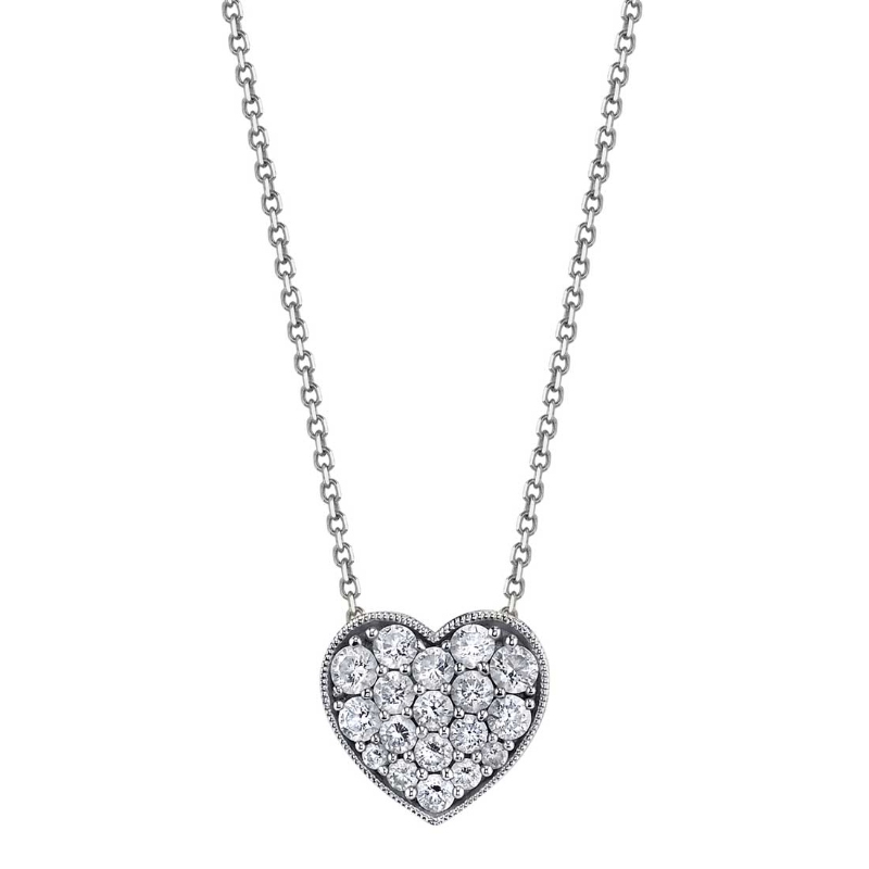 Heart-Shaped Diamond Necklace