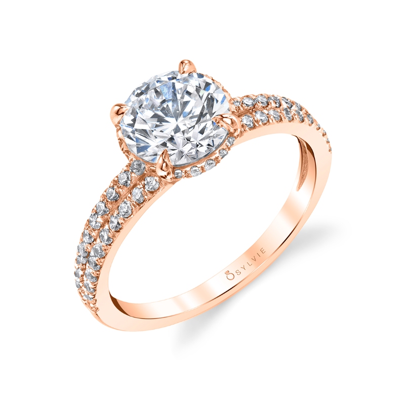Round Cut Hidden Halo Ring - Serena