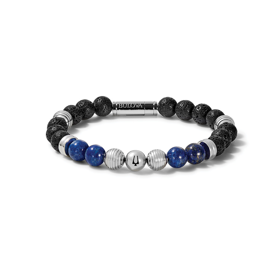 Bulova Lapis & Lava Bead Bracelet
