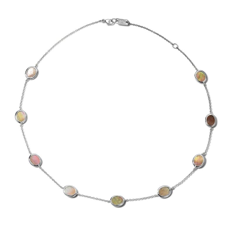 Silver Brown Shell Rock Candy Necklace