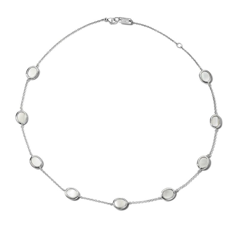 Silver Mother Of Pearl Rock Candy Confetti Necklace