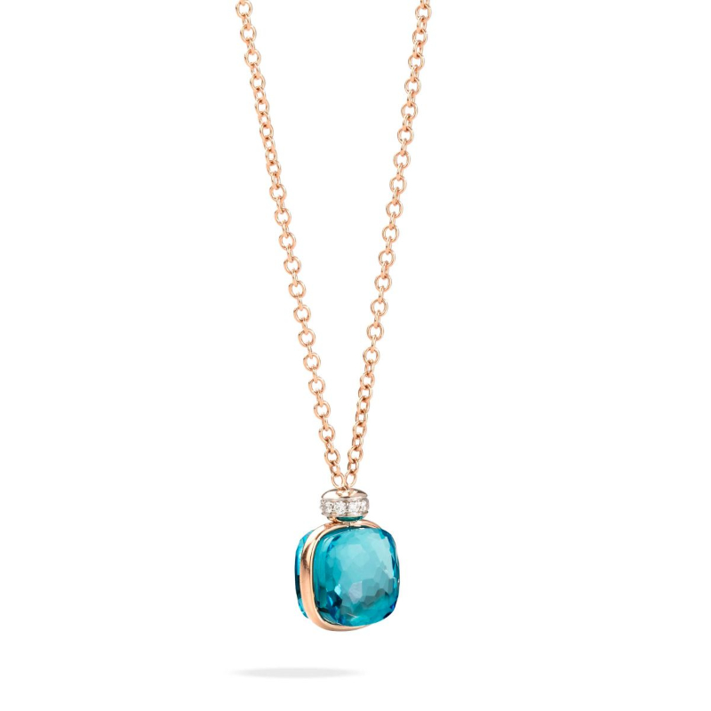 Gold Nudo London Topaz And Diamond Classic Pendant Necklace