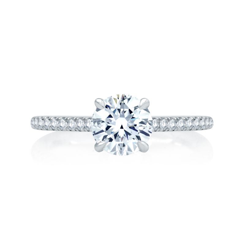 14K White Gold 0.23Ctw Semi Mount With 1.25Ct Head.