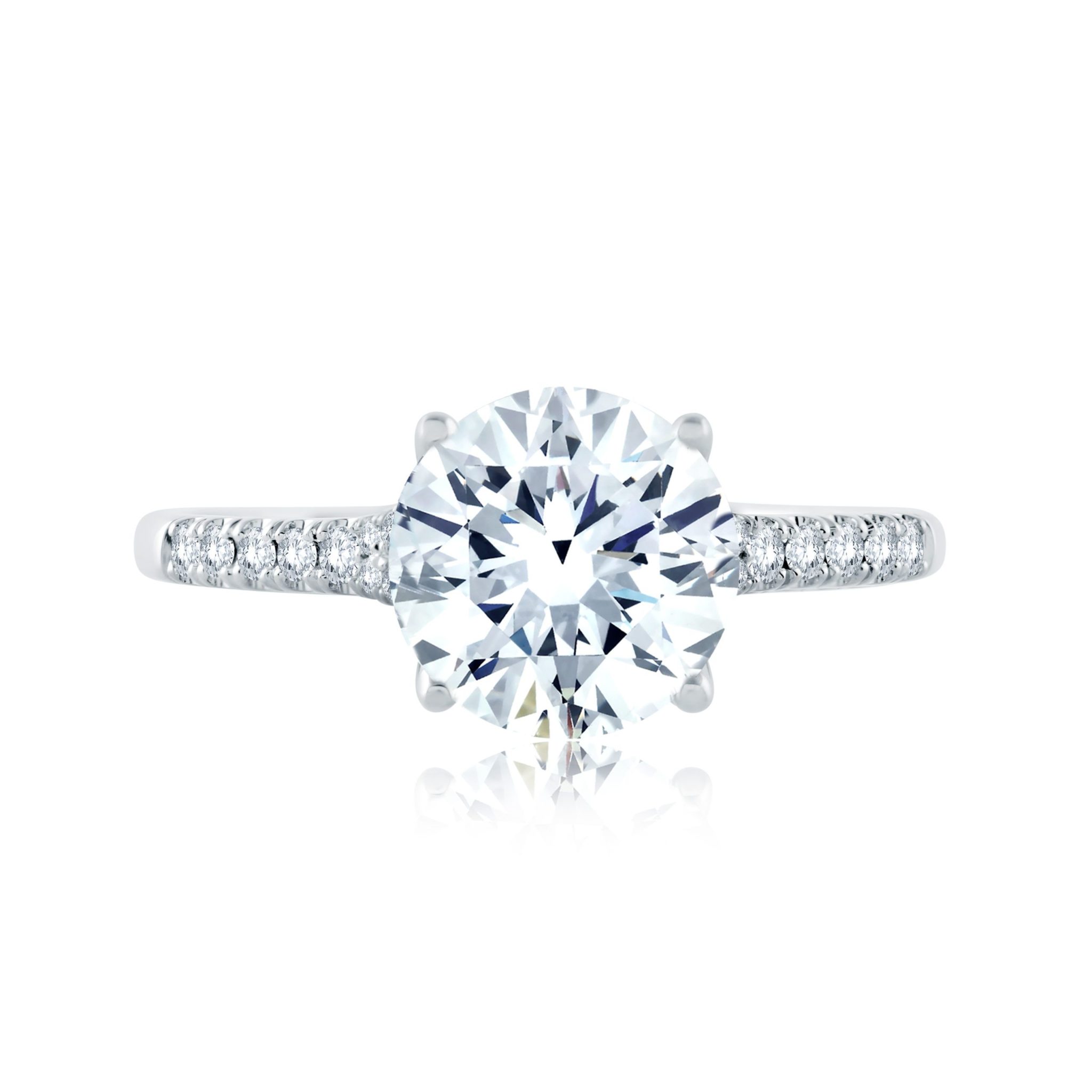Platinum and Micro Pave Set Engagement Ring Mounting