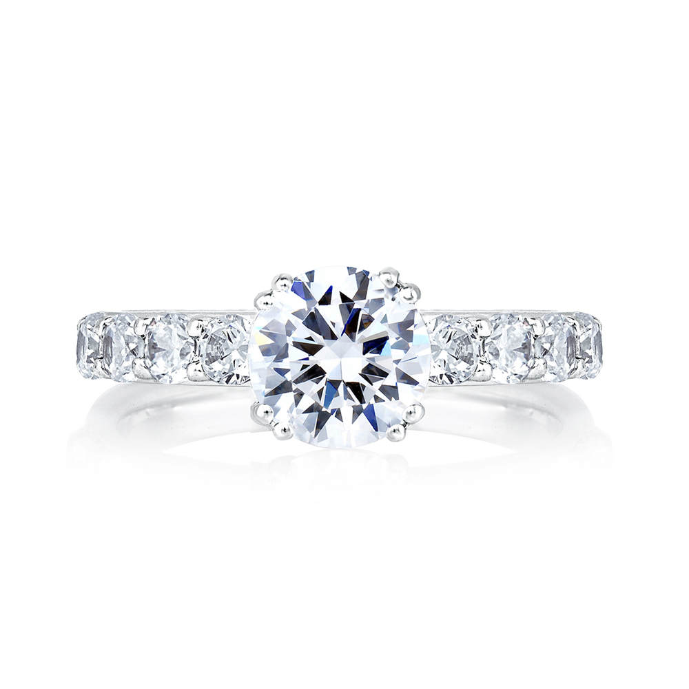 14K White Gold 0.40Ctw Semi Mount With 1.00Ct Head.